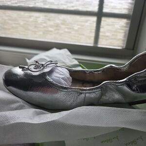Sam Edelman Shiny Silver Ballet Flats